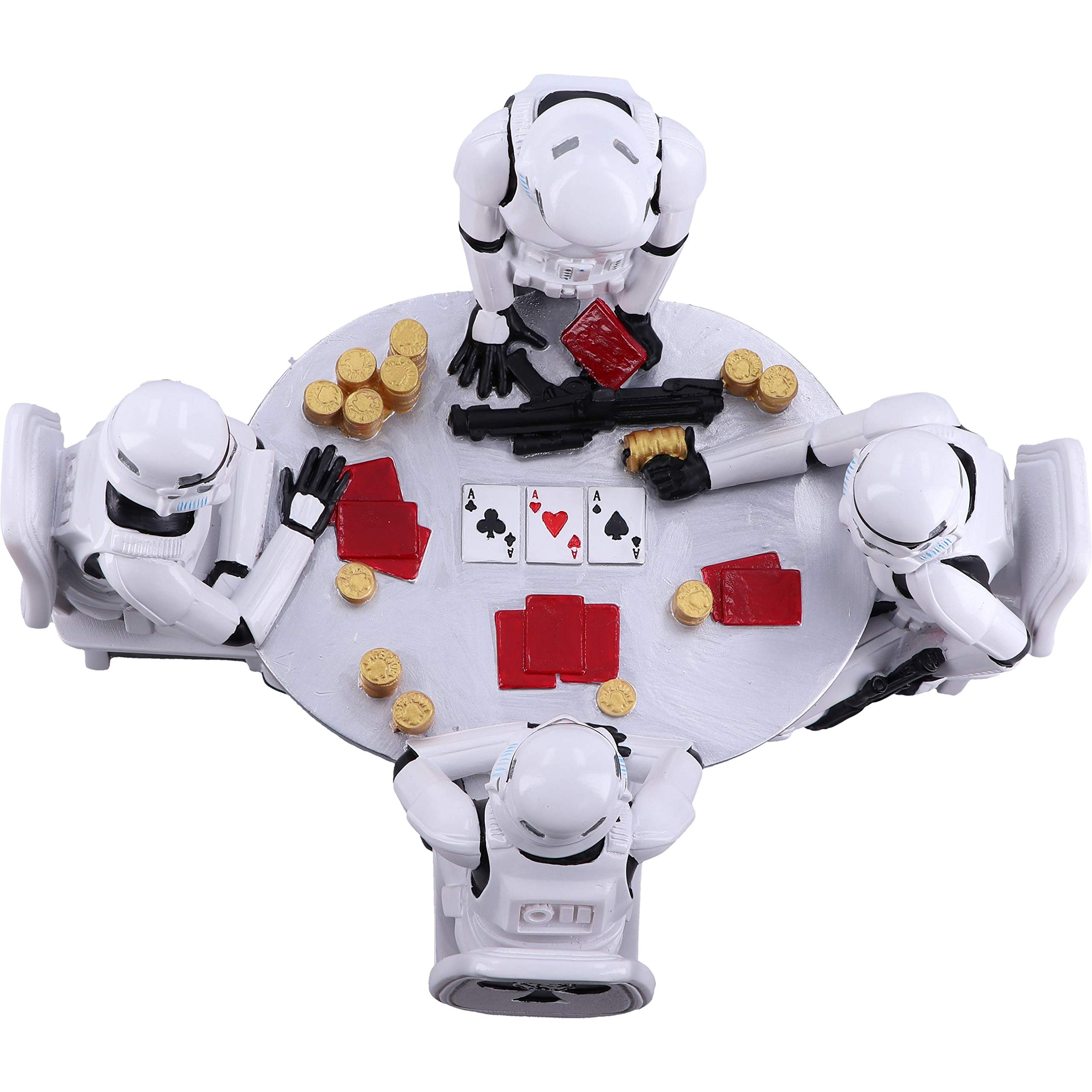 NEMESIS NOW The Original Stormtrooper Poker Face Gambling Figurine, Resina, Bianco, 18.3cm