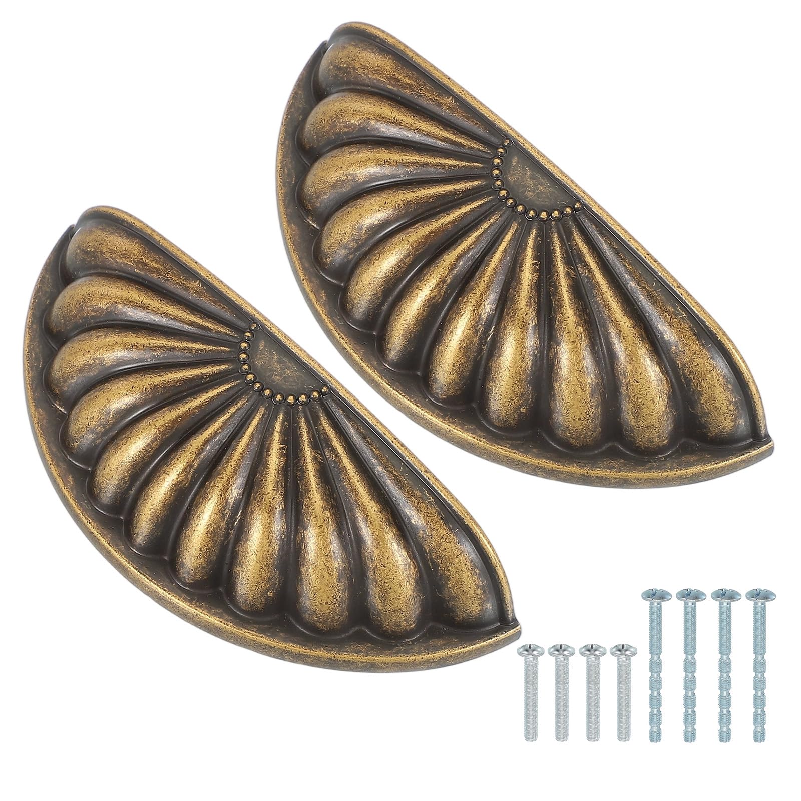 PATIKIL 2 Pcs Cabinet Cup Pulls 3" (76mm) Hole Center Vintage Drawer Handles Knobs Furniture Handle for Kitchen Dresser Hardware Bronze
