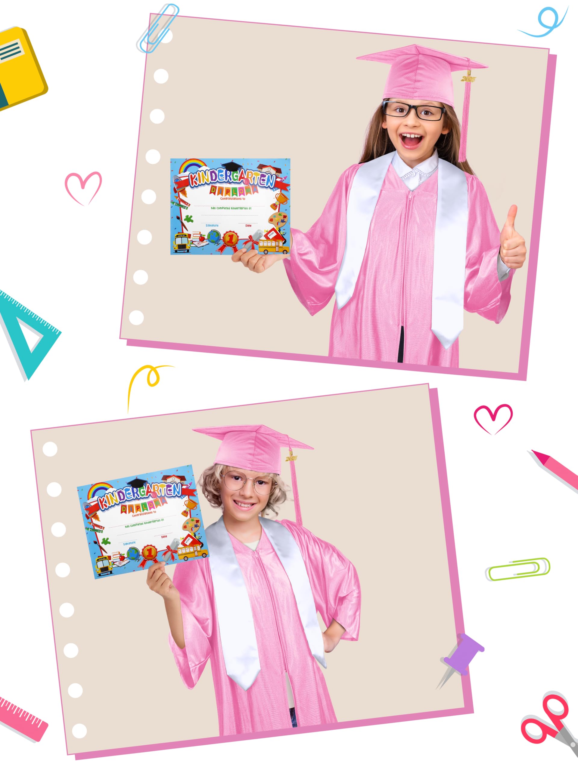 Kindergarten Abschluss Set 5-teilig - Cap & Kleid Mit Zertifikat 2025