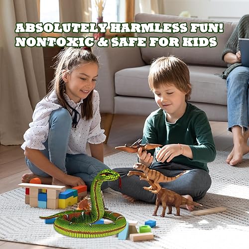 Miniatura 7 de YOHAKI Animal de peluche de serpiente, juguete de serpiente simulado grande lavable de 52 pulgadas, juguete gigante de peluche de imitación, regalo