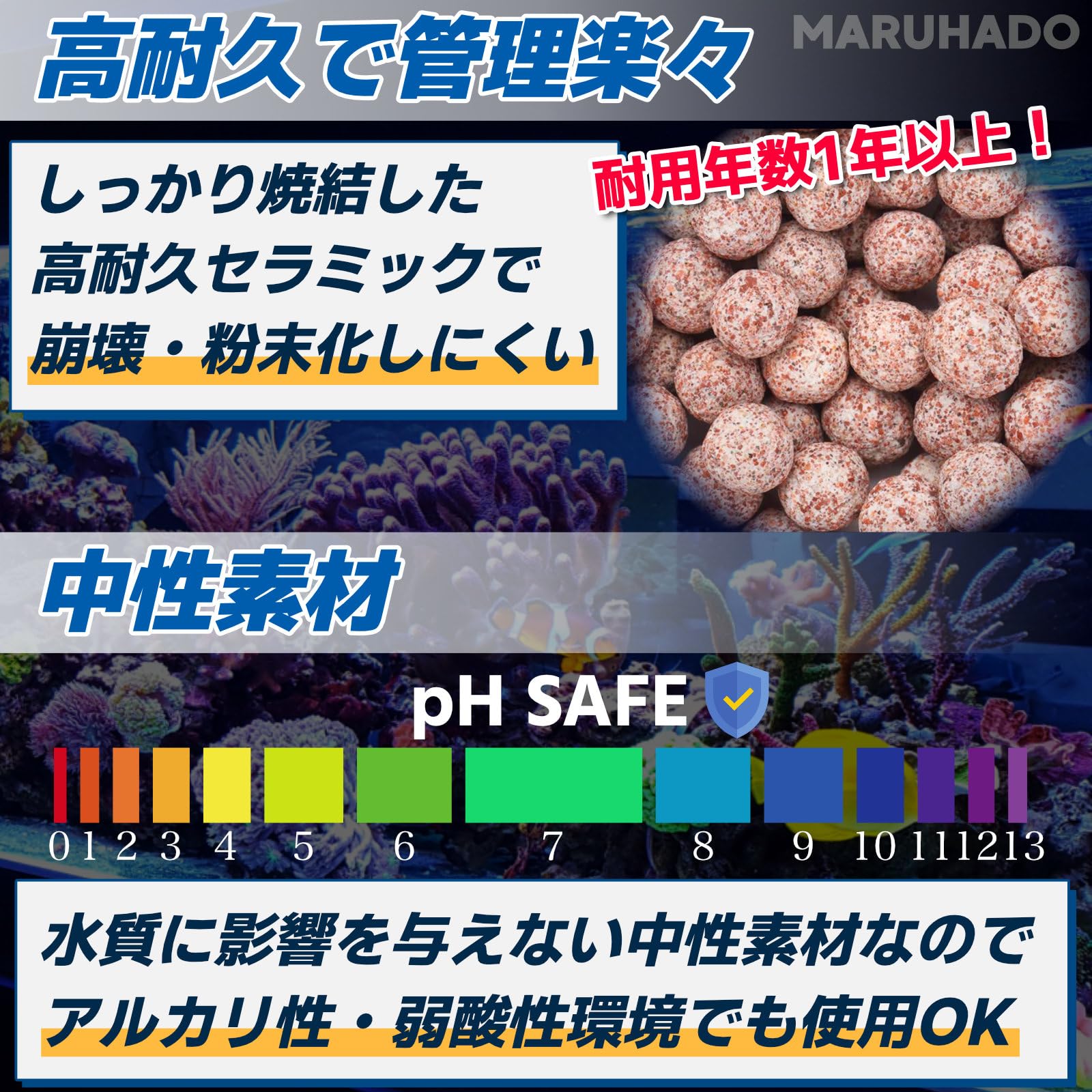 Amazon | MARUHADO 濾過材 ろ材 水槽 セラミックボール ネット