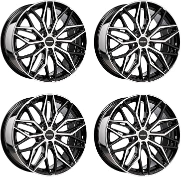 4x Carmani alloy rims 26 Max 7.0x17 ET45 5x114.3 black polish compatible with Fiat Sedici