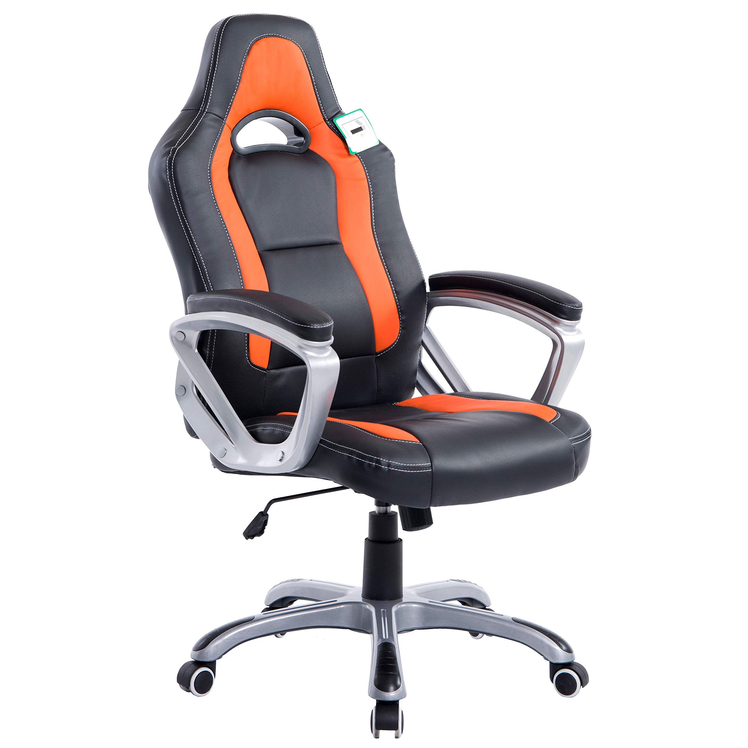 Cherry Tree Furniture Designed Racing Sport Swivel Office chair Computer Desk Chair (Black & Orange)