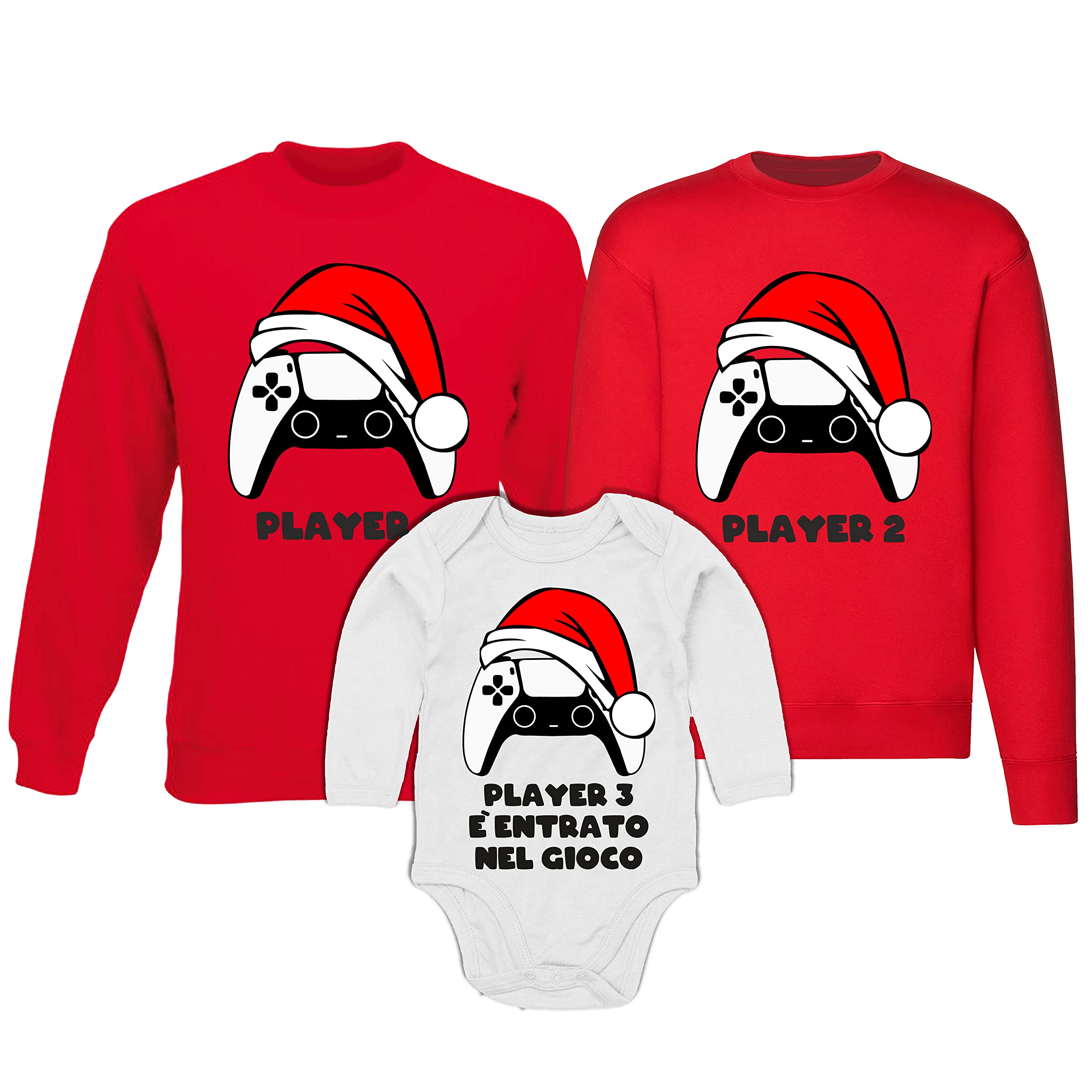 Set Felpe Natalizie Famiglia - Babbo Natale, Renna, Pupazzo Di Neve, Per Papà/mamma/bambino - Foto 6