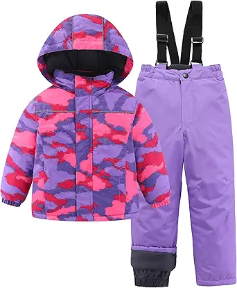 Hiheart Boys Girls Winter Ski Jacket & Pants Set 2-Piece Snowsuit
