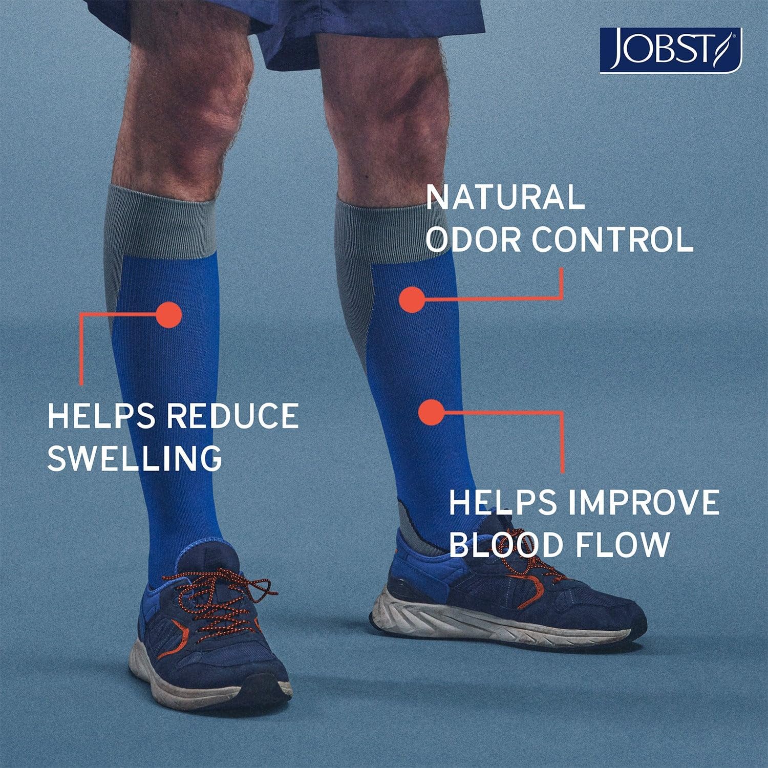 JOBST Sport 15-20 mmHg Knee High Closed Toe Compression Socks – Athletic Graduated Support for Men & Women, Cushioned for Running, Workout & Recovery