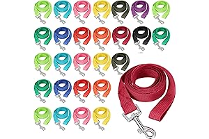 24 Pack Dog Leashes Bulk | Nylon Dog Training Leash for Small & Medium Dogs