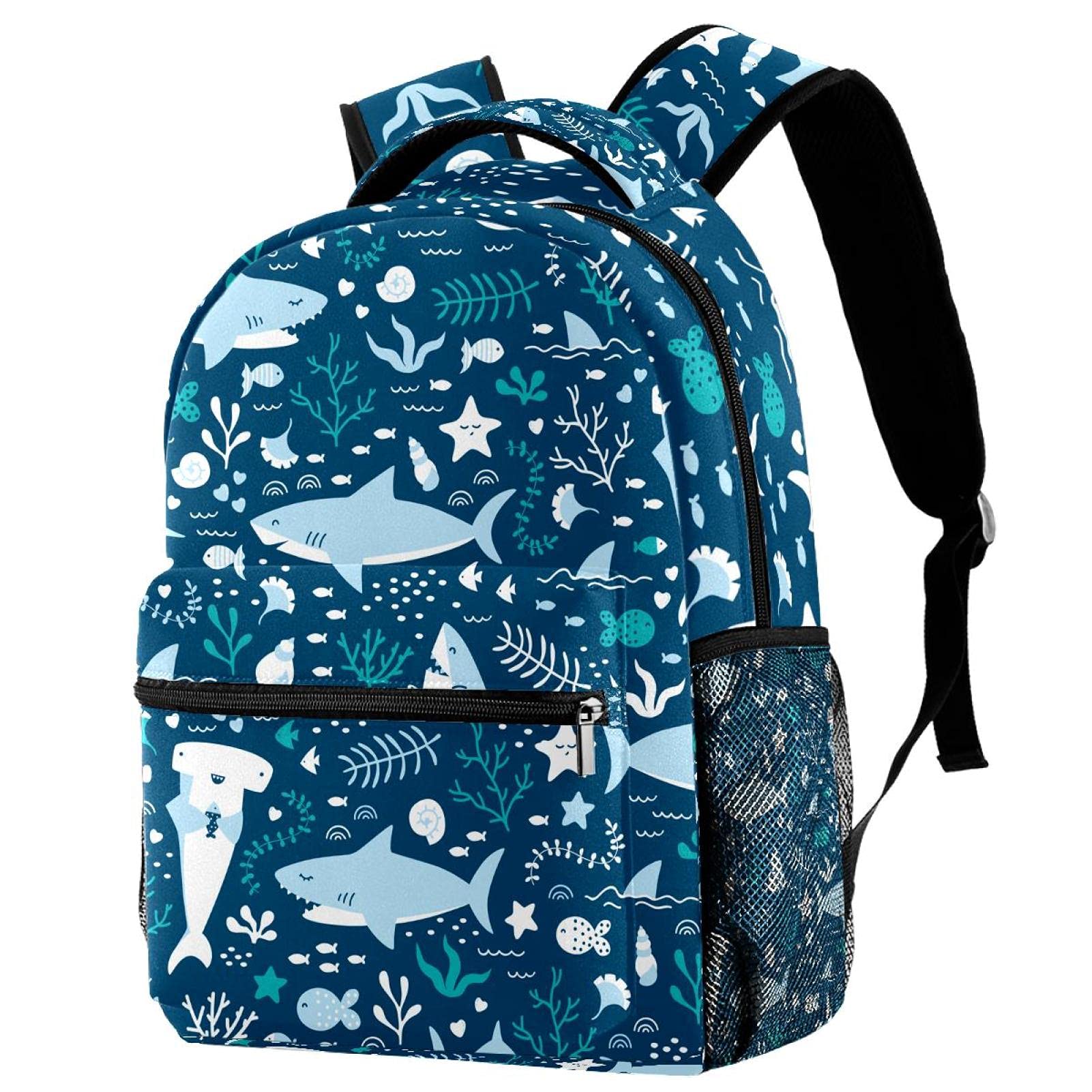 Sac à dos requin pour filles et garçons, cartable multicolore durable 40cm - 7