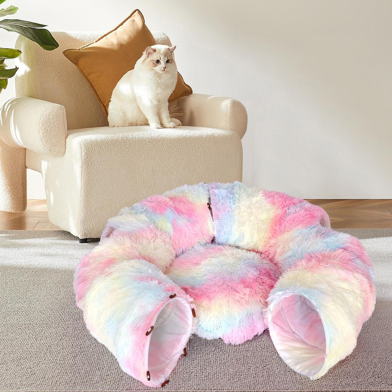 Cama para Gatos, Casa para Gatos, Juguete para Gatos, Cueva Plegable para Gatos, Cama para Mascotas Pequeñas (Gatitos), Colorful