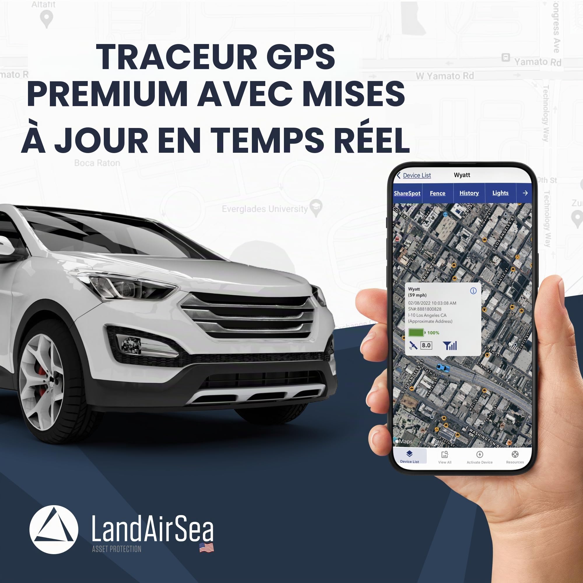 LandAirSea 54 GPS Tracker + 12-Month Prepaid Subscription. Long Battery, Magnetic, & Waterproof. Global GPS Tracker for Vehicles. Made in The USA from Domestic & Imported Parts
