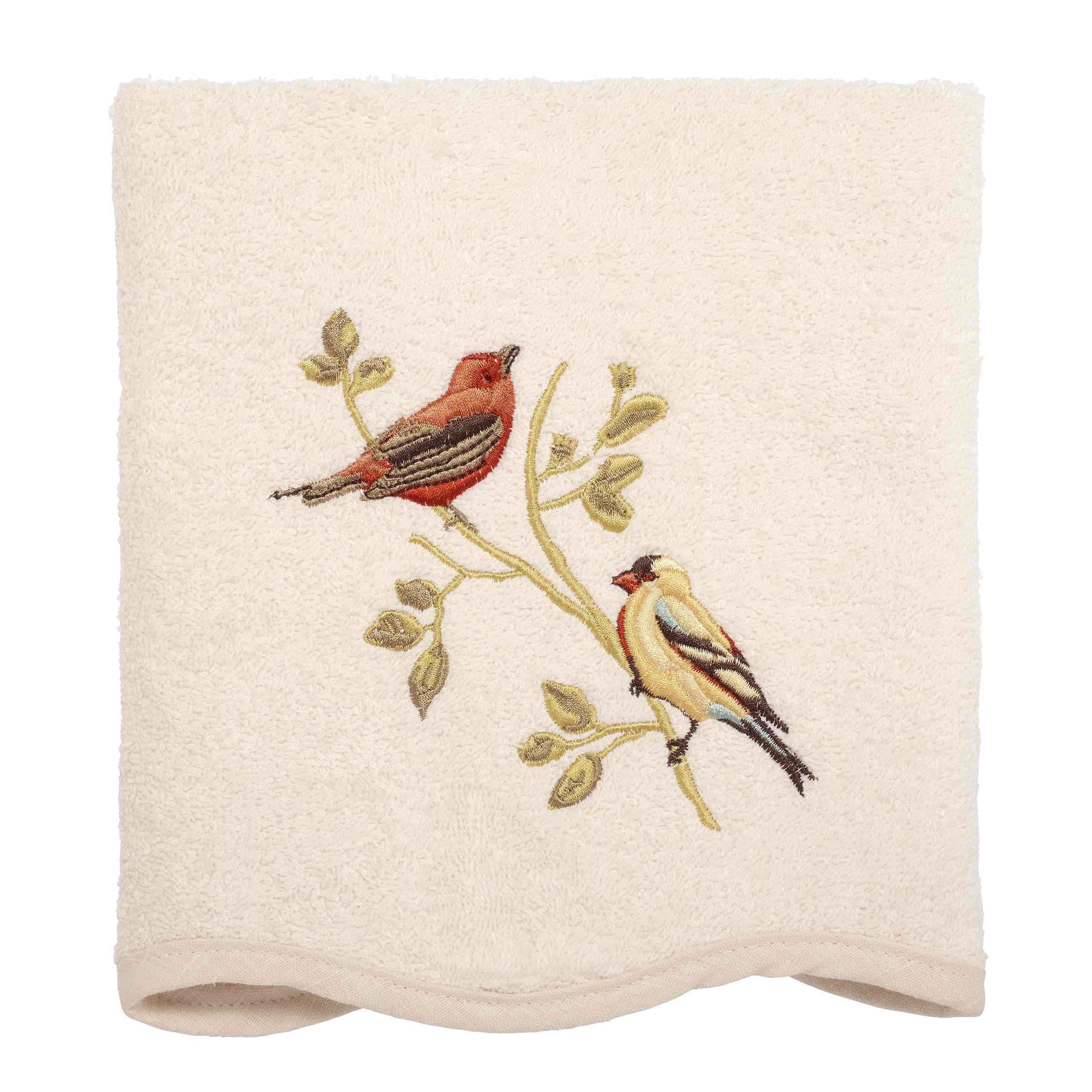 Avanti Linens - Hand Towel, Soft & Absorbent Cotton Towel (Premier Songbirds Collection), Ivory