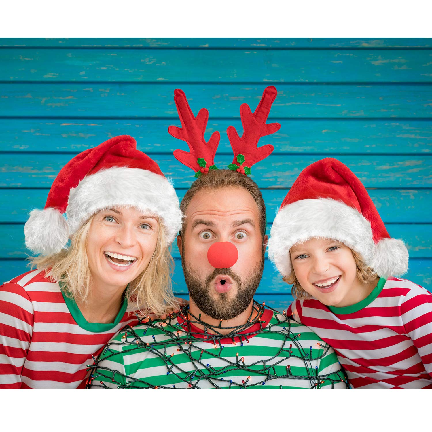 SATINIOR 2 Santa Hat Christmas Cap Unisex Xmas Holiday Hat Bulk for New Year Party Supplies Christmas Decoration (red, 12.6 X 17.7 Inch) 3