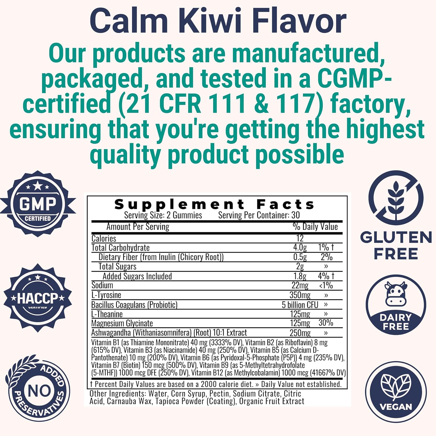 L-Tyrosine L-Theanine Methylated Vitamin B Complex Magnesium Glycinate Probiotic Fiber for Kids Adults Men Women w. Chicory Root Inulin 5-MTHF B12 P5P B6 B9 B5 B3 Powder Capsule Pill Supplement Alt - Image 9