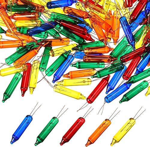 Miniatura 4 de Mudder 500 bombillas de repuesto de Navidad de 2.5 V para cadena de luces, mini luces incandescentes para árbol de Navidad, para interiores y