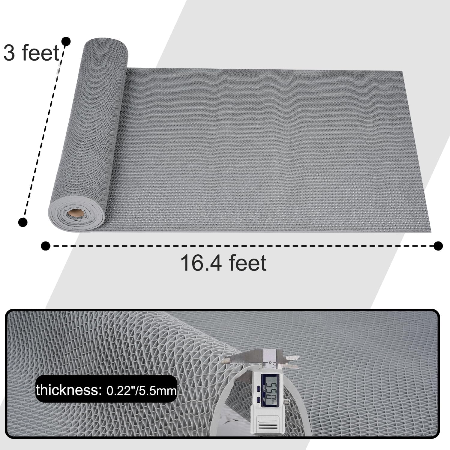 uyoyous Tapis de sol antidérapant en PVC de 0,9 x 5 m pour salle de bain, piscine, salle de bain, zone humide intérieure et extérieure