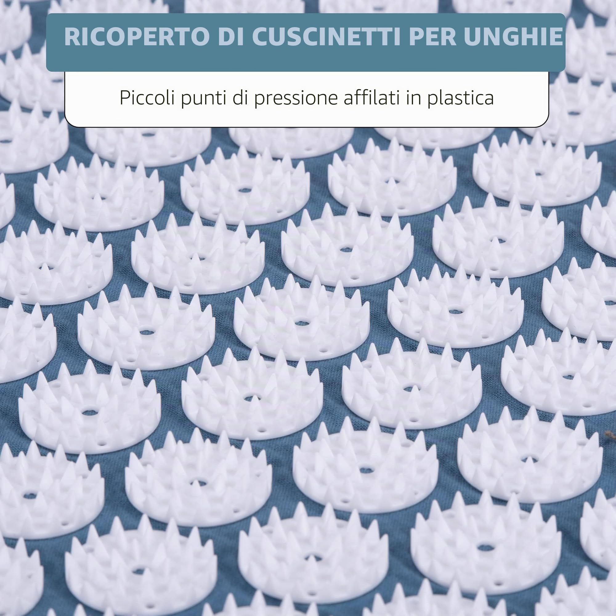Umbro TappetinoAgopressione - Tappetino Agopuntura - Alleviamento del Dolore incl. Pallina Massaggio Piedi - 42x71 cm - Blu
