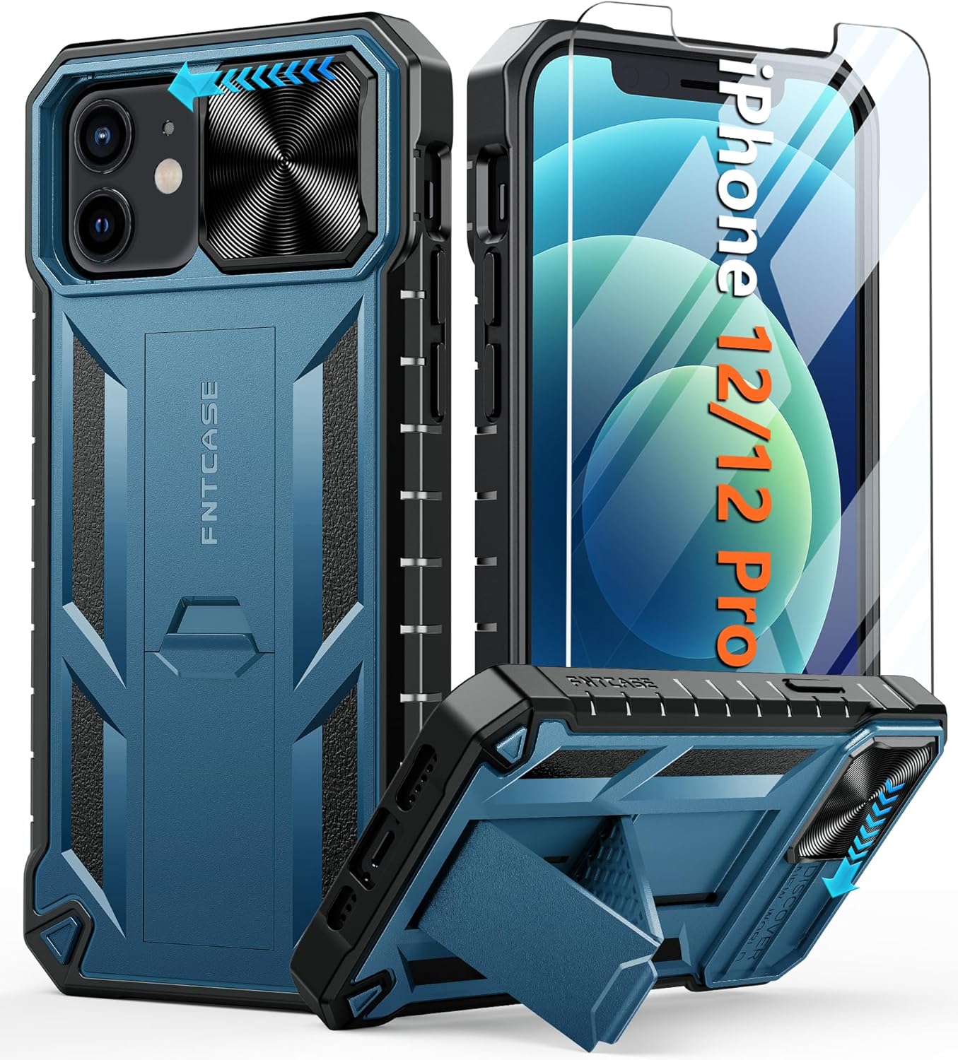 FNTCASE for iPhone 12 Phone Case Hard Shockproof Protective Cases for