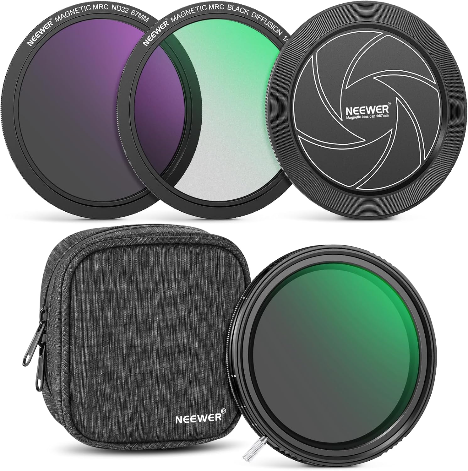 NEEWER 67mm Versatile ND Filter Kit (19 Stops), 2 in 1