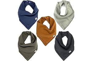 Kishu Baby Indi Organic Cotton Bandana Bib Set - Eco-Friendly, Soft & Absorbent Baby Bibs