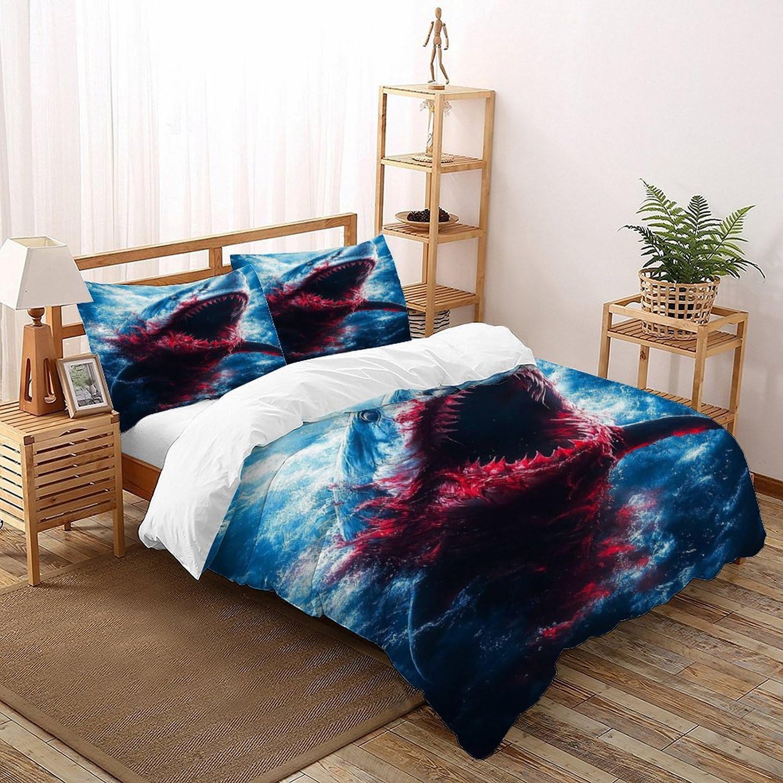 Housse de couette requin pour chambre enfant et lit super king