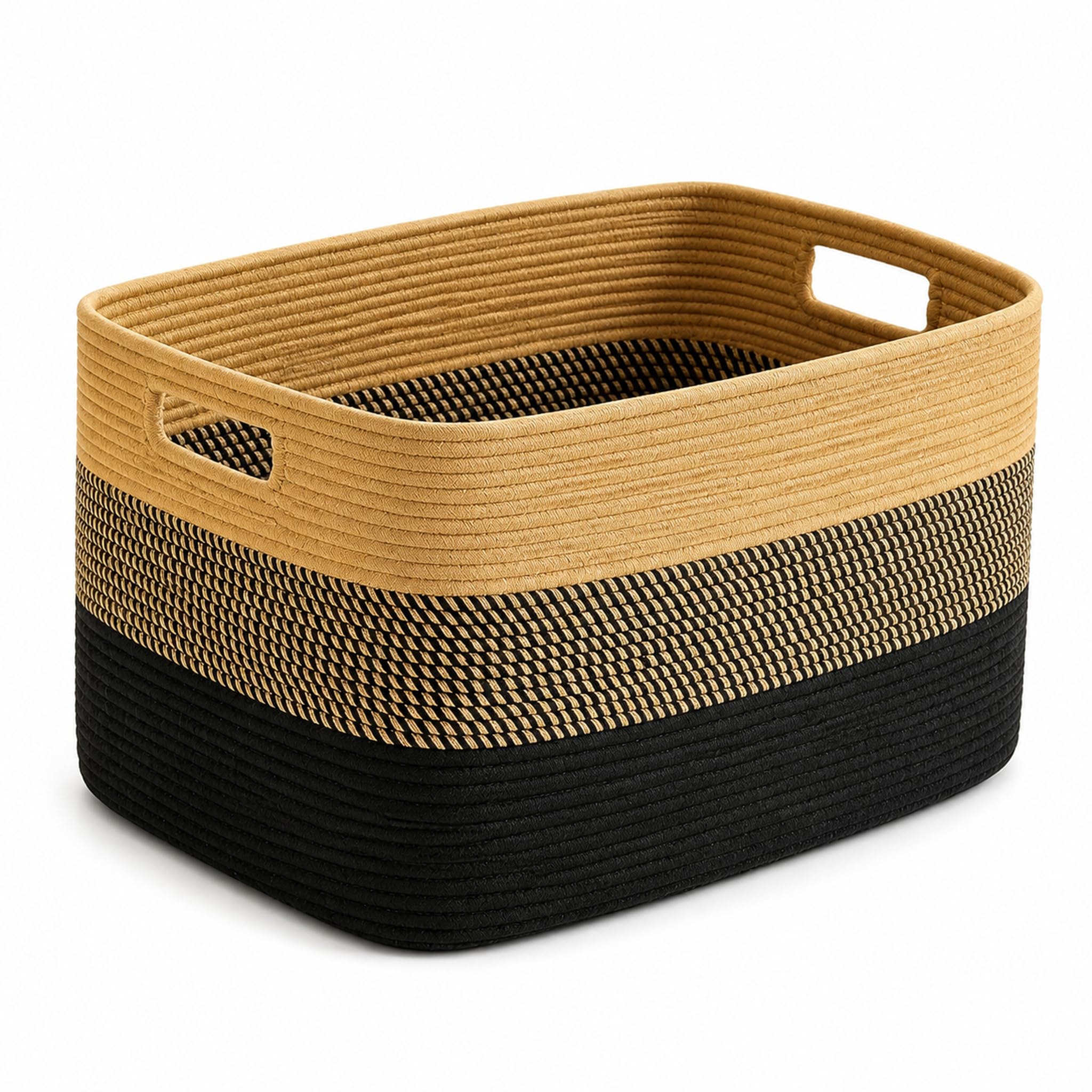 22.8GAL Extra Large Collapsible Laundry Basket for Dirty Clothes,Shoes, Sturdy Portable Aesthetic Boho Heavy Duty Wicker Hamper for Living Room Thow Pillows Blankets Storage Organizer,Khaki Black