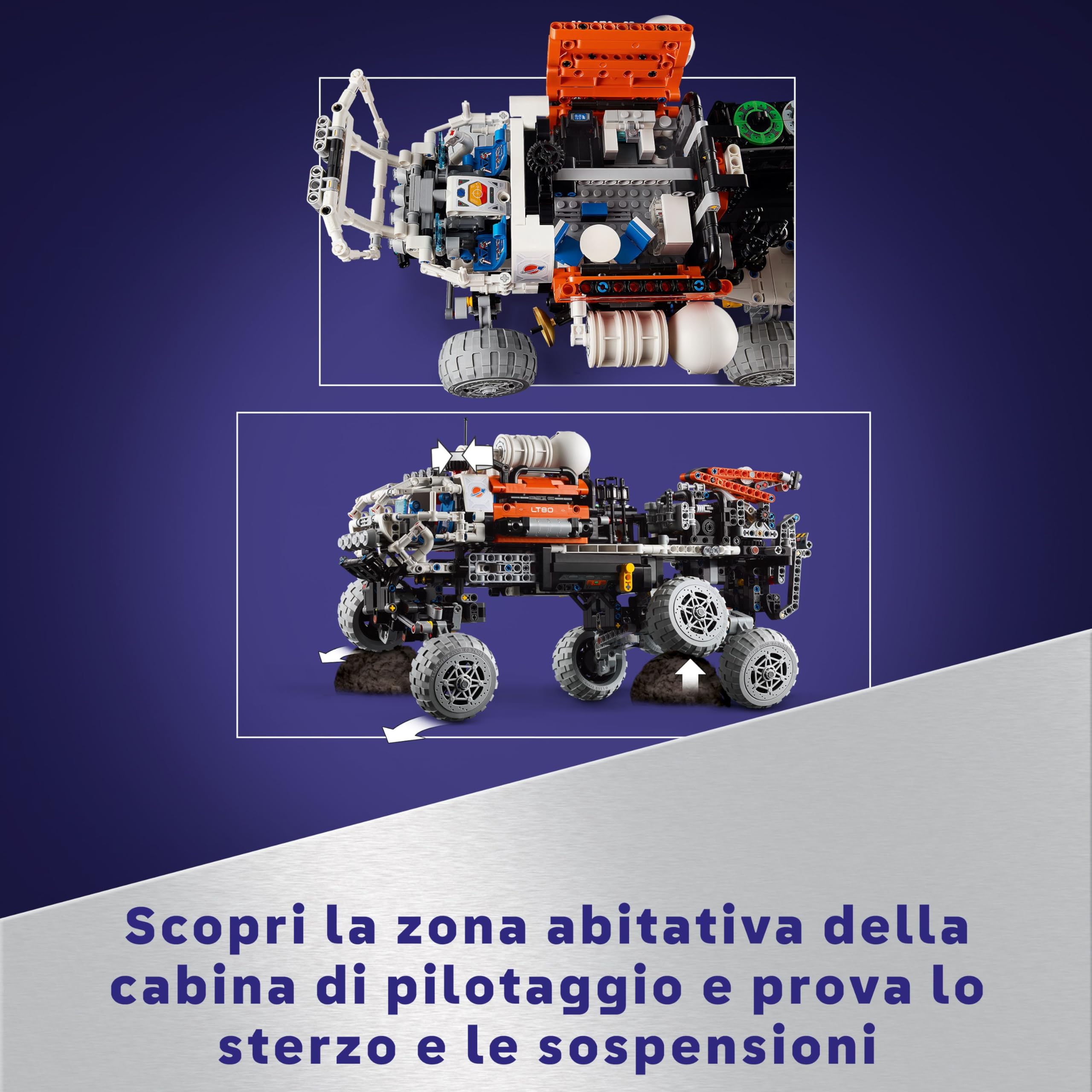 LEGO Technic Rover di Esplorazione Marziano, Giochi Spaziali per Bambini e Bambine da 11 Anni in su, Modellino da Costruire di Veicolo Giocattolo Ispirato alla NASA con Funzioni, Idea Regalo 42180