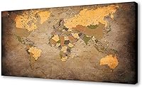 Vista 14 de B0575 - Póster de mapa del mundo, lienzo para pared, diseño moderno de mapa enmarcado del mundo, decoración de oficina en casa, mapas, impresiones