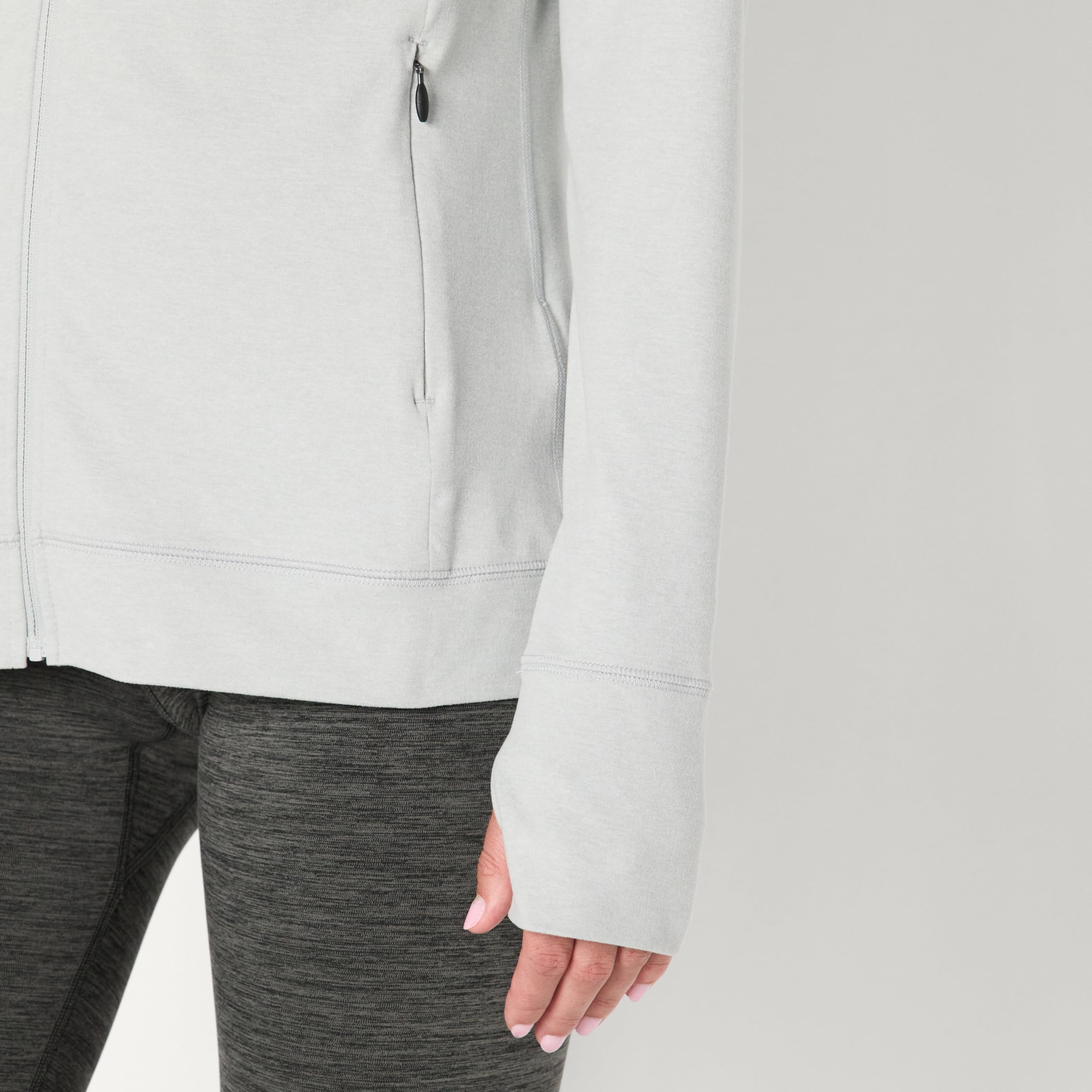 Amazon Essentials Chaqueta Deportiva Larga con Capucha y Cremallera, Ligera, Suave y de Alto Rendimiento Mujer