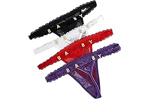 Women's Personalized Rhinestone Letter Charm Panty Set