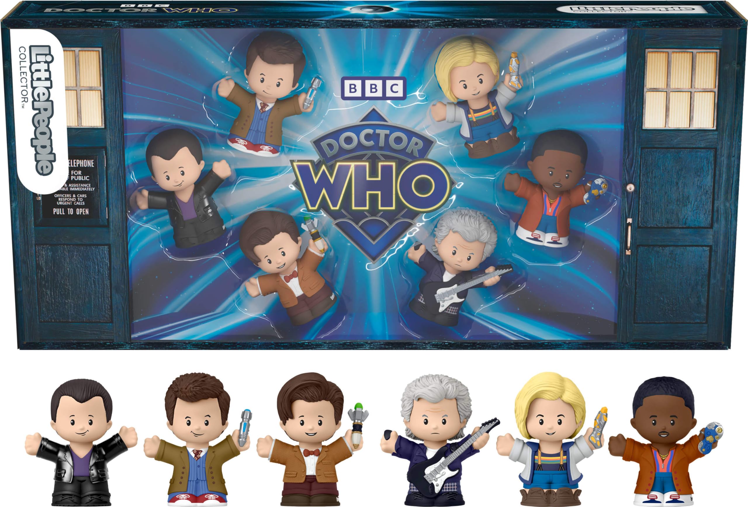 LITTLE PEOPLE COLLECTOR Doctor Who TV Series Special Edition Set for Adults & Fans, 6 Characters in a Display Package