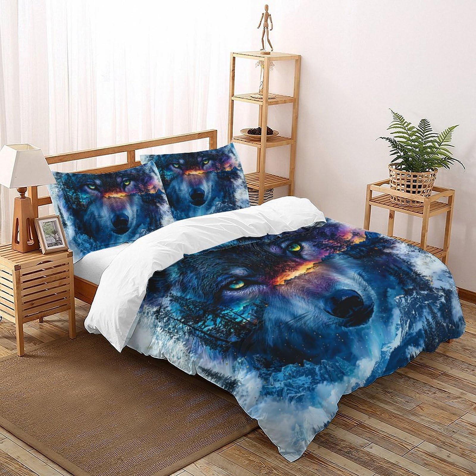 Housse de couette loup avec fermeture éclair pour en finir avec les boutons cassés