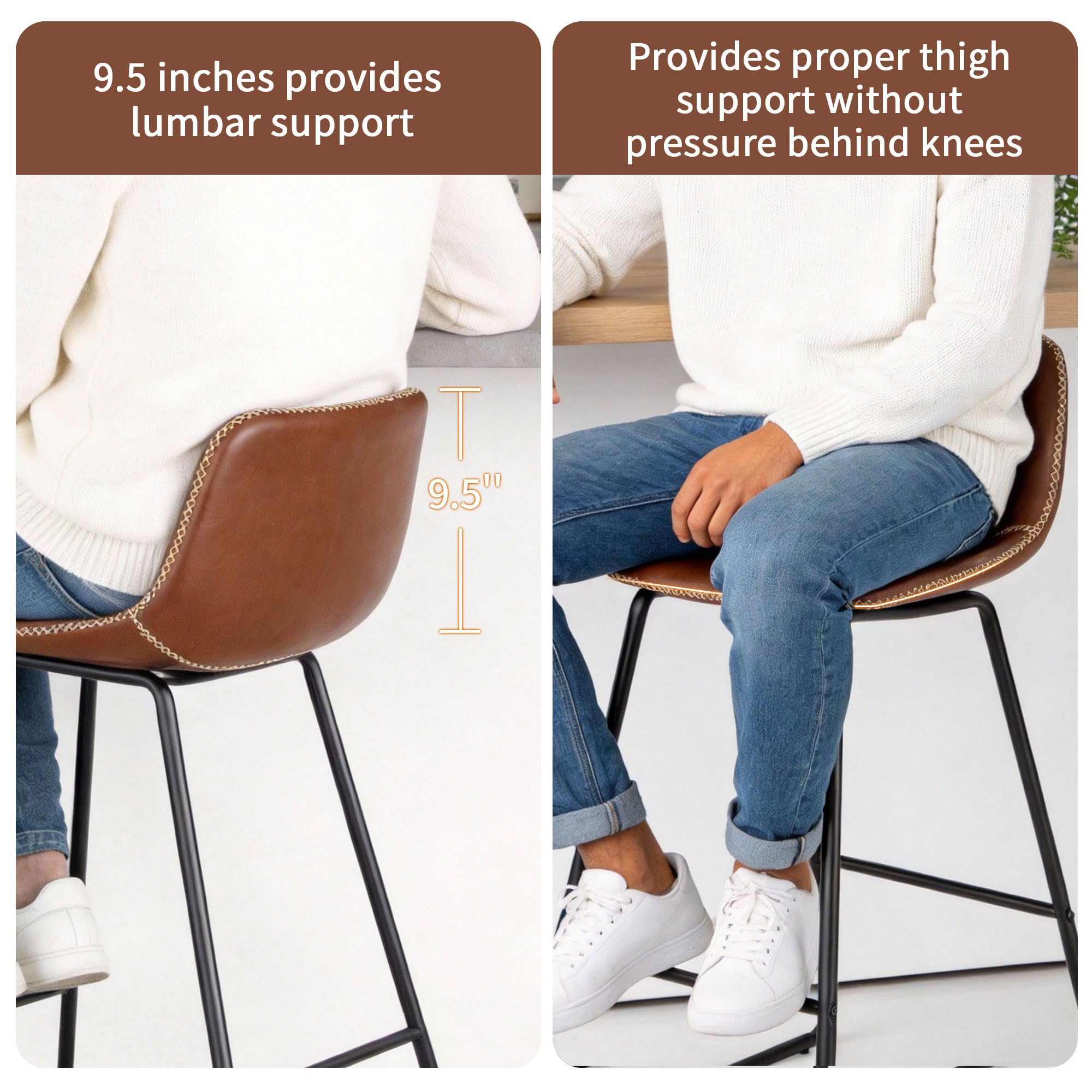 Amazon.com: HeuGah 30 Inch Bar Stools Set of 3, Brown Counter