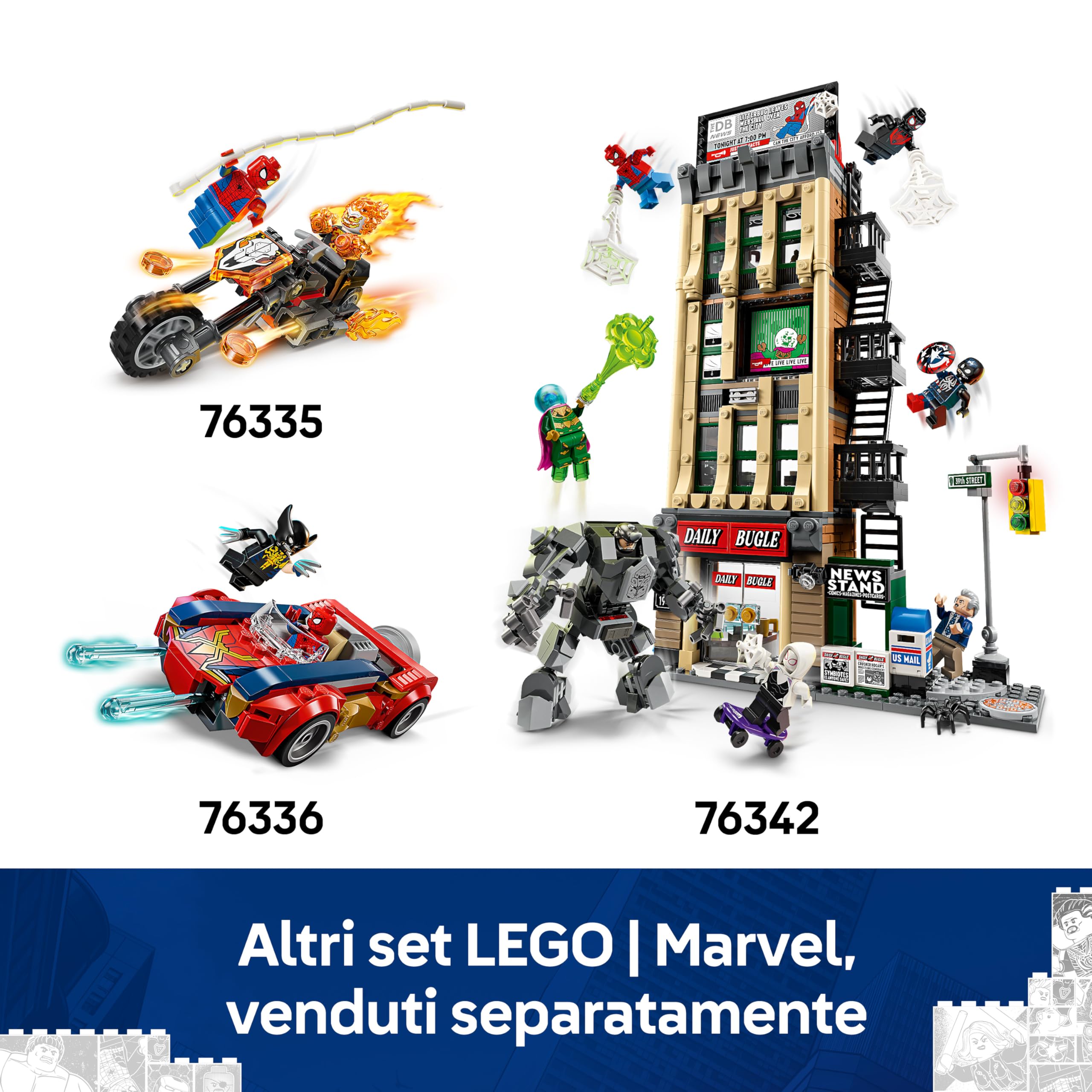 LEGO | Marvel Battaglia Epica: Spider-Man vs. Sandman - Giocattolo dei Supereroi con 3 Minifigure Inclusi Spider-Man & Venom, e Cantiere Edile - Regalo per Bambini da 9 Anni in su Fan dei Film - 76334