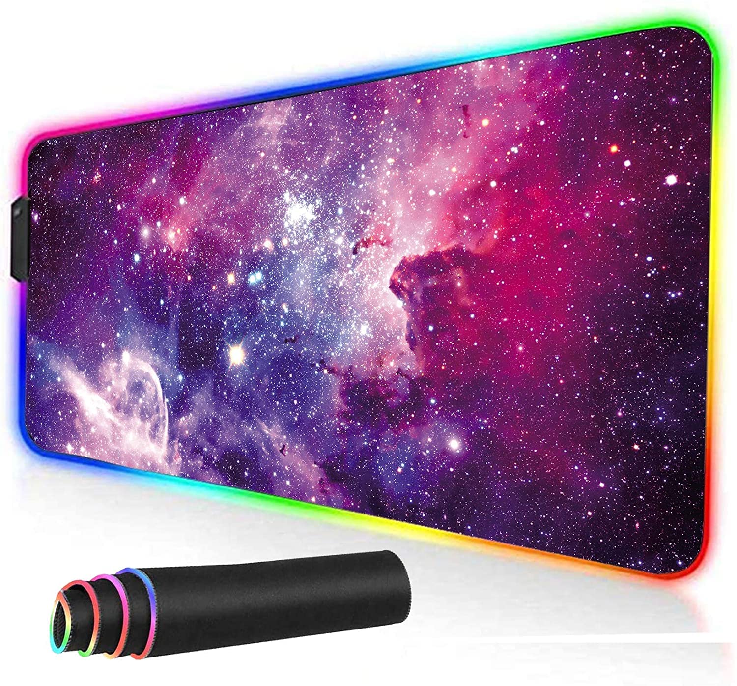 Citaaz RGB Gaming Mouse Pad, Blue Galaxy Design XXL Large Glowing LED Mousepad, Anti-Slip Rubber Base, Computer Keyboard Desk Mouse Mat (B09SP9WZRT) Amazon Price History, Amazon Price Tracker