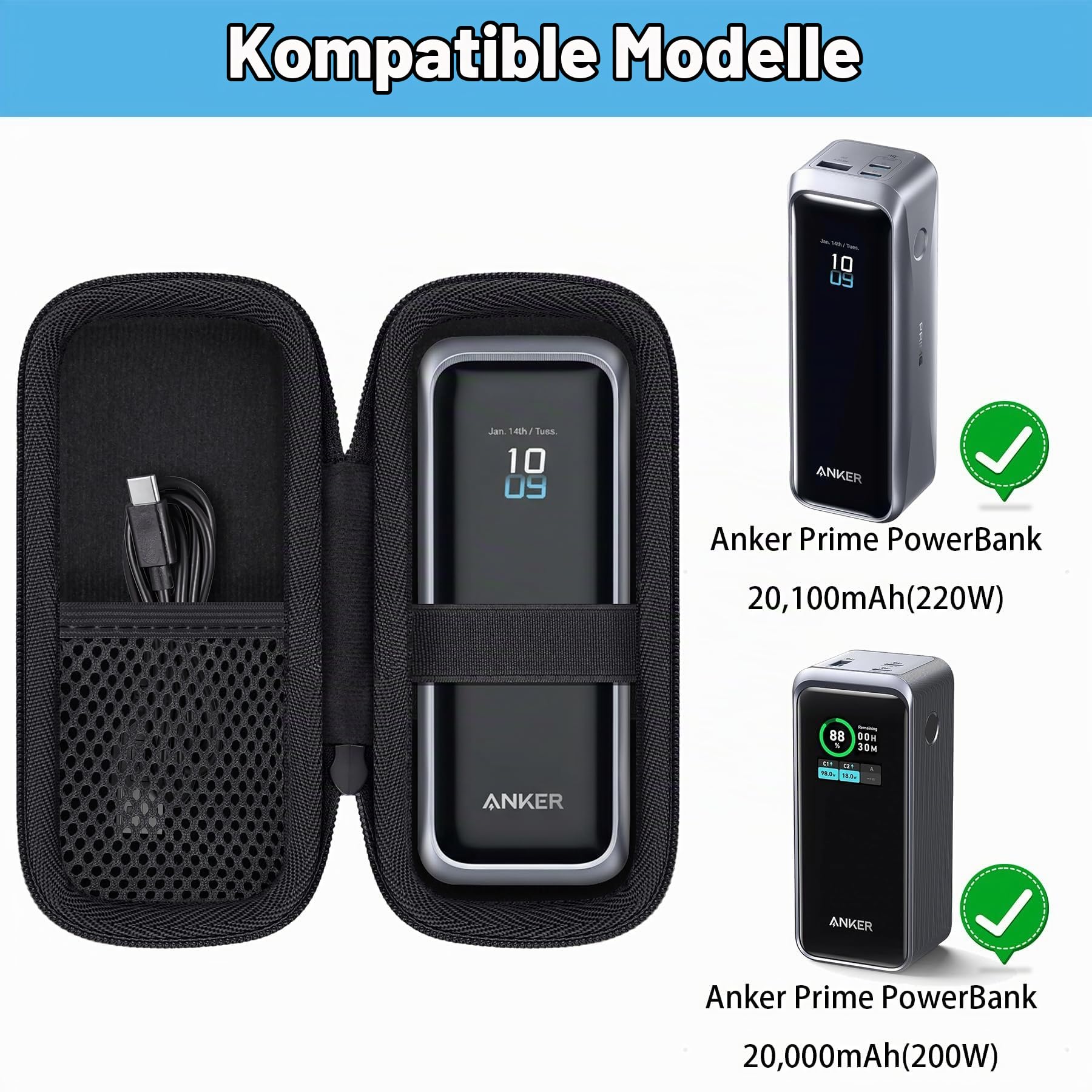 Khanka Custodia per Anker Prime 220W/200W + Soundcore Sleep A20/A30