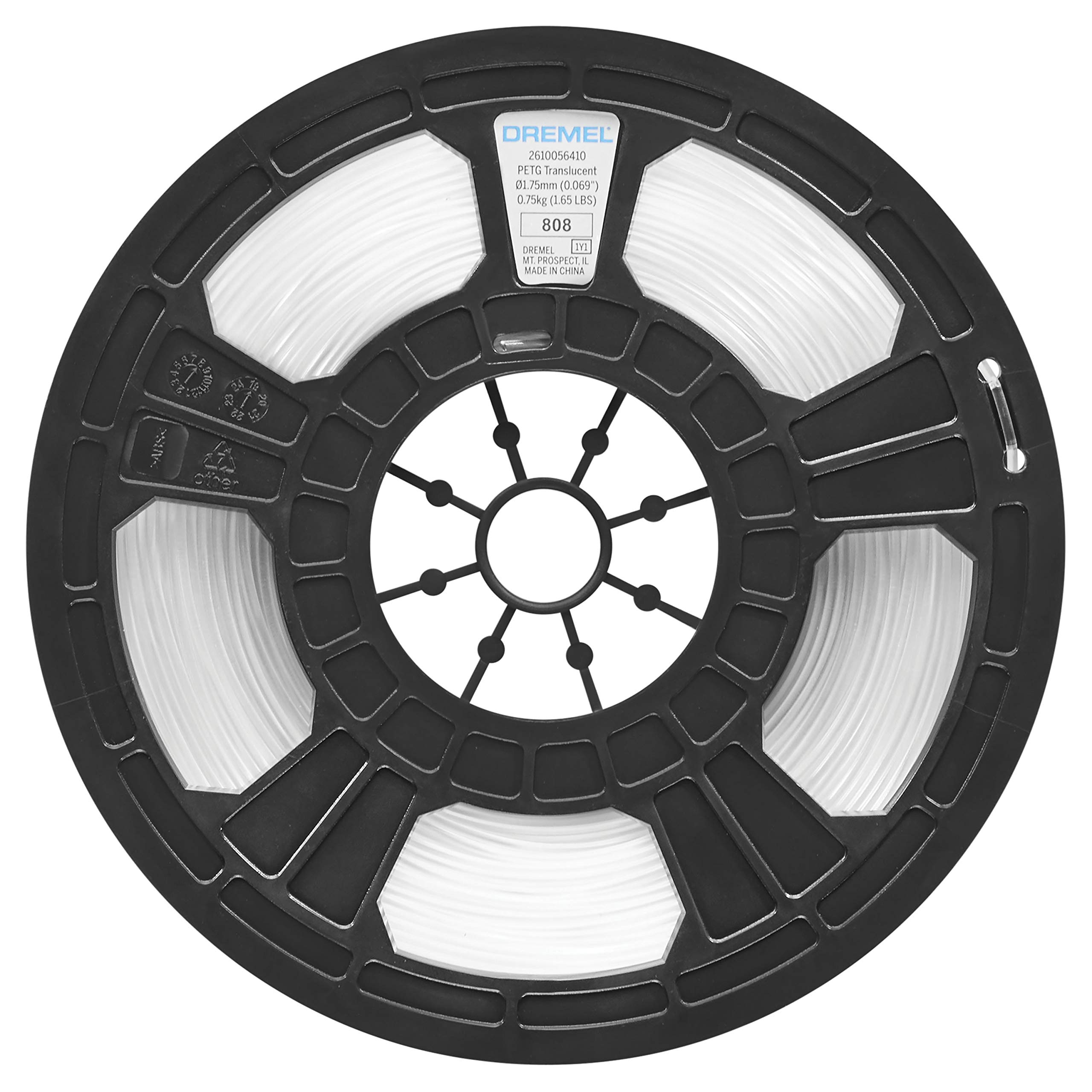 Dremel DigiLab PETG-TRA-01 - Filamento per stampante 3D, diametro 1,75 mm, peso bobina 0,75 kg, colore traslucido, con tecnologia RFID, nuova formula e 50% in più per bobina