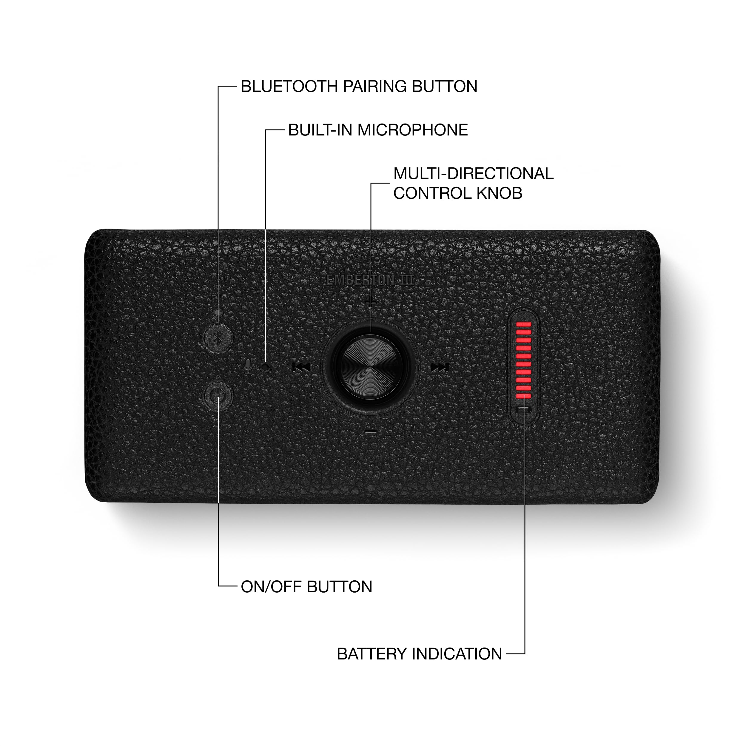 Marshall Emberton III Altoparlanti Bluetooth portatili Wireless accoppiabili IP67 Resistente a polvere e acqua, 32+ ore di riproduzione Ricarica rapida - nero e argento