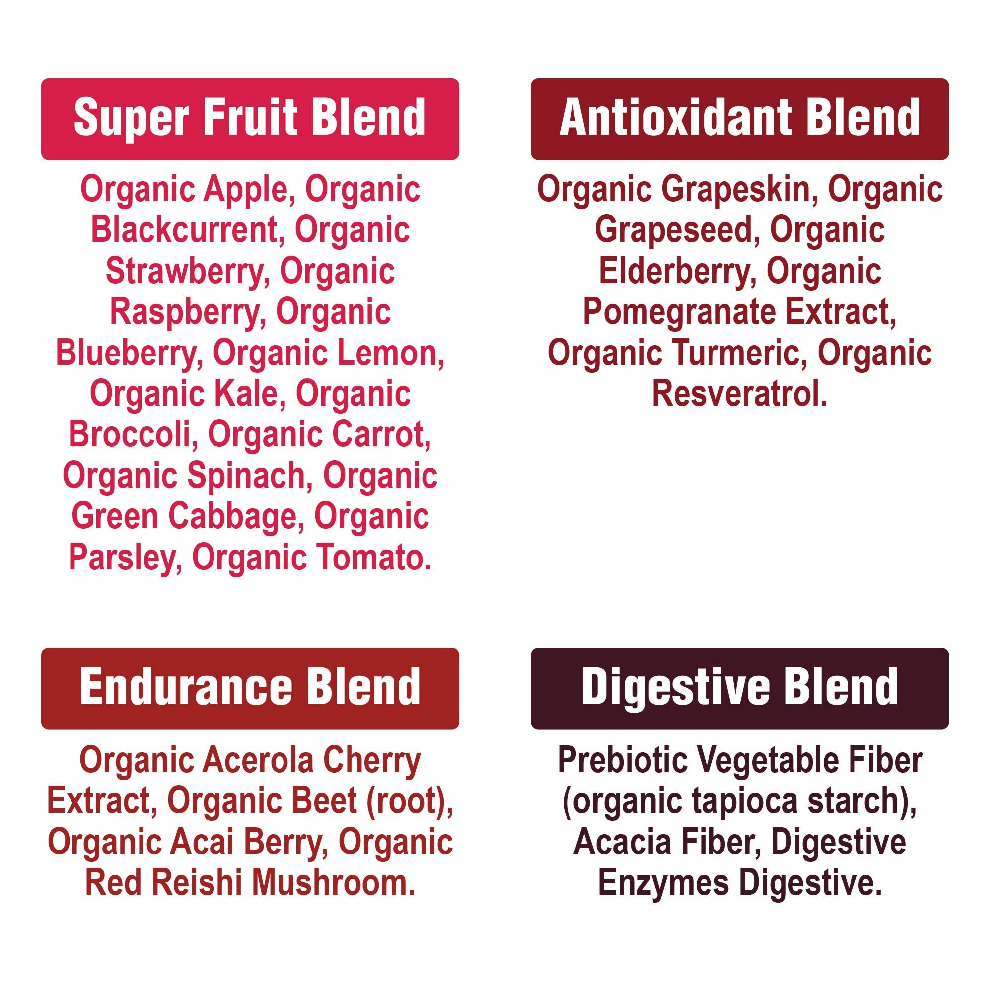 Organic Reds Superfood Powder. Best Tasting Organic Red Juice Super
