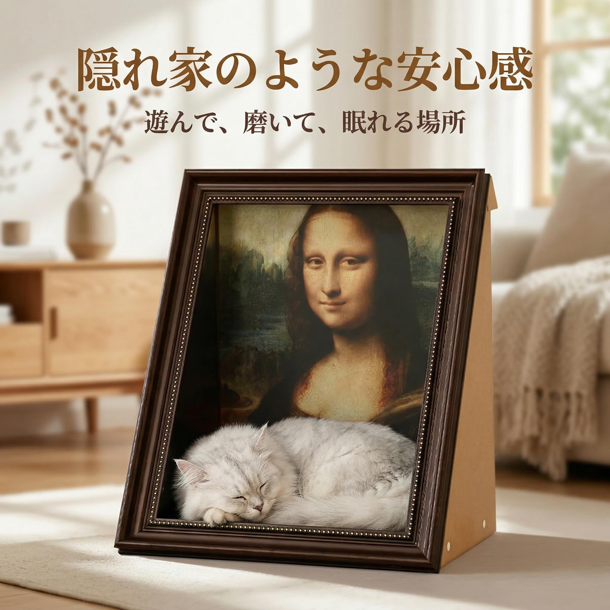 Amazon | 【モナリザデザイン】4D アート 猫ベッド キャットハウス