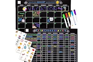 Hapinest Magnetic Dry Erase Chore Calendar for Kids and Family With Stickers