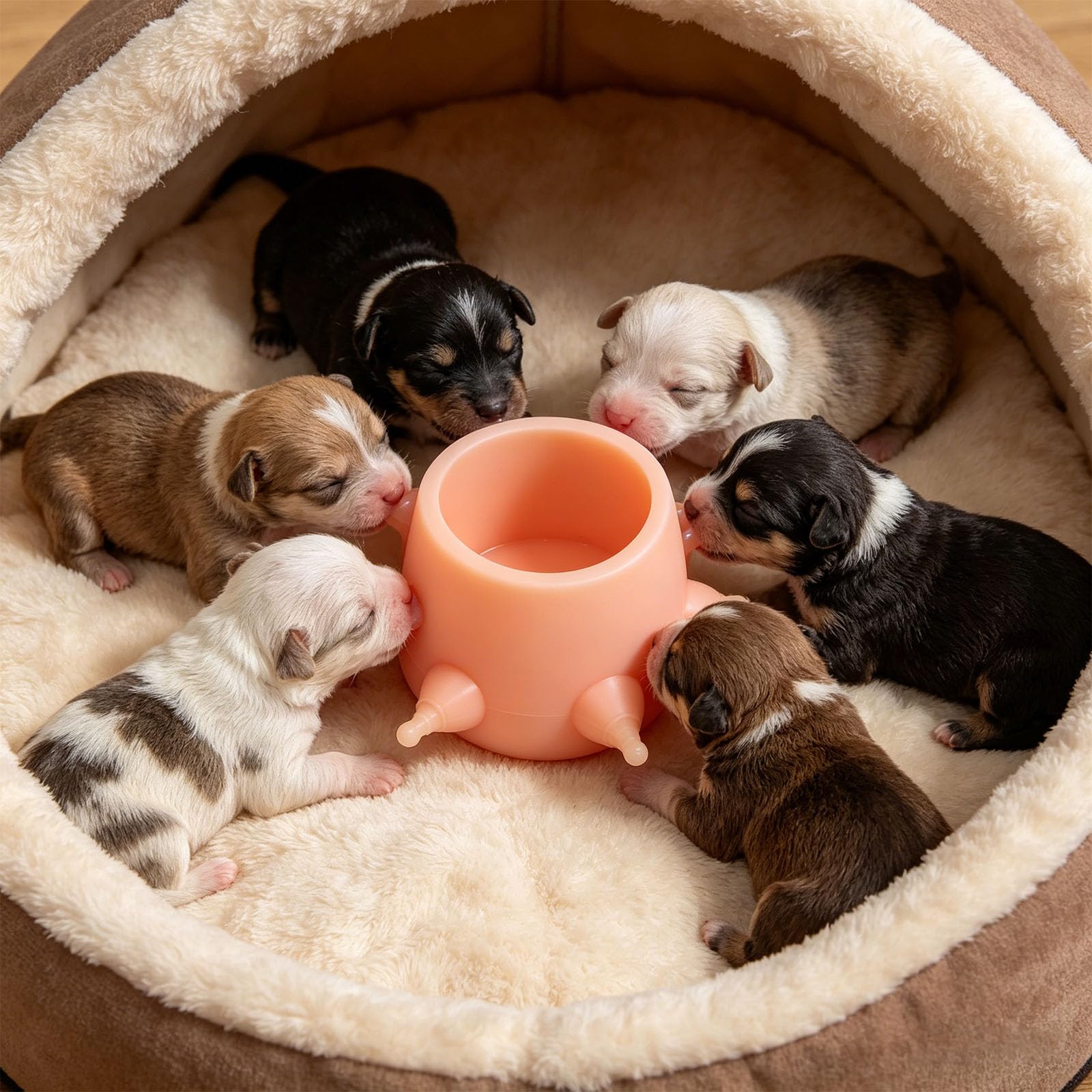 Silikon Babyflasche für kleine Tiere mit Mehreren Saugergrößen, sicheres Basisdesign, Kätzchen Stillflasche, Futterspender für Haustiere