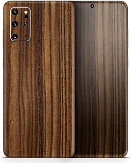 Design Skinz Bright Ebony Woodgrain | Protective Vinyl Decal Wrap Skin Cover Compatible with The Samsung Galaxy S9 Plus (Full-Body, Screen Trim & Back Glass Skin)