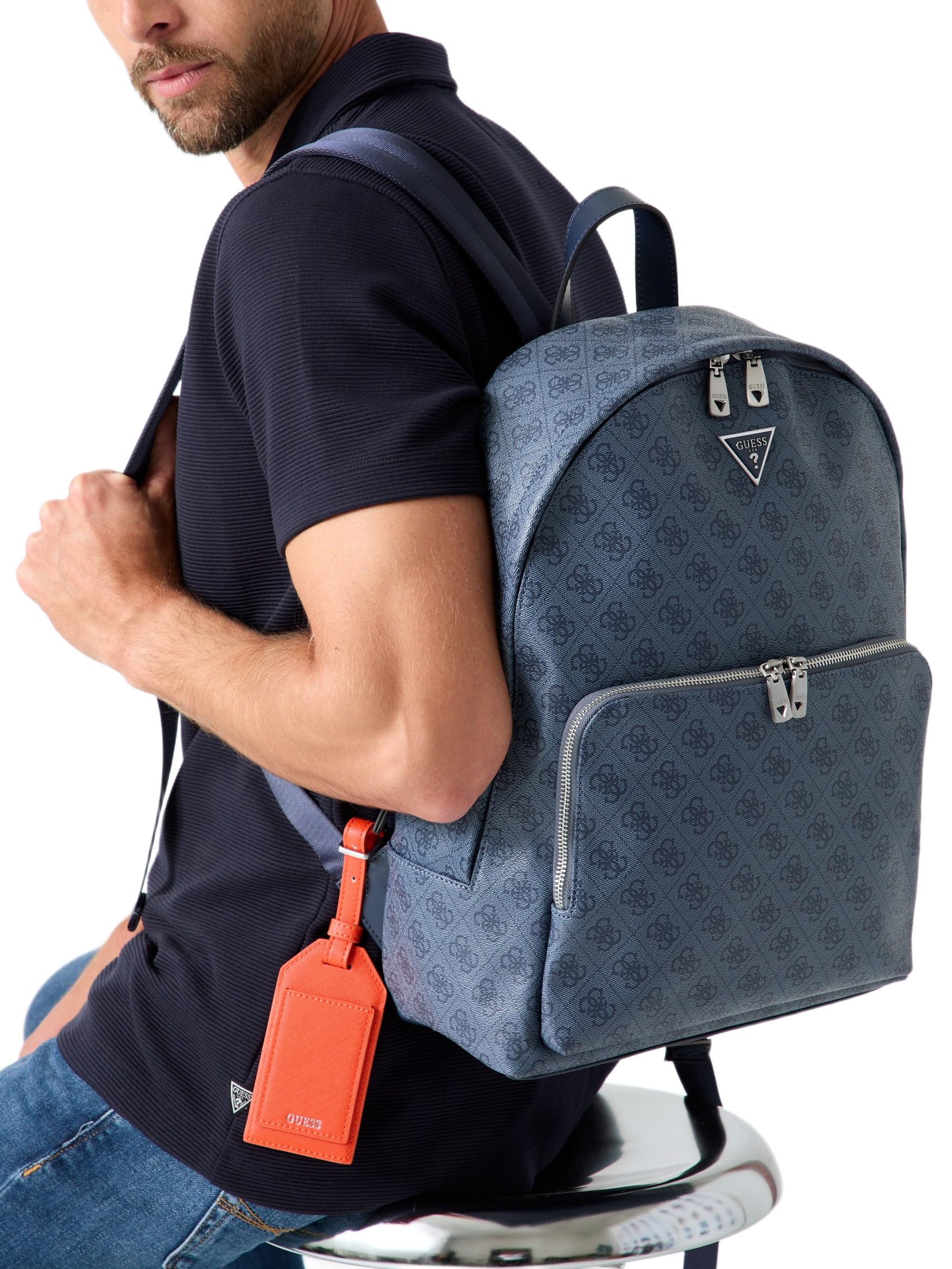GUESS mochila para el portátil con compartimento para portátil Milano Backpack Blue Denim azul