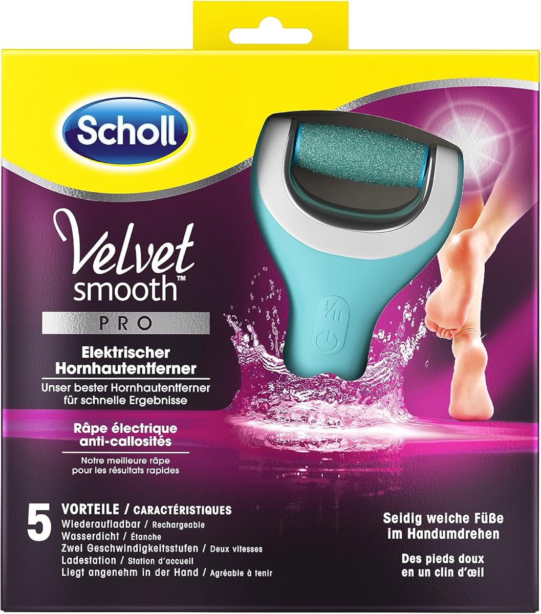 Scholl Velvet Smooth electric callus remover Pro - For callus removal on wet and dry feet - Rechargeable - 1 device + charging station : Amazon.de