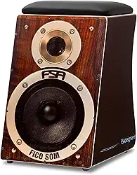 Cajon FSA Instrumento de Percussão Profissional Feito à Mão - Graves Profundos, Som de Caixa Nítido, Madeira Brasileira, Design Ergonômico de Inclinação FC6619 SPEAKER