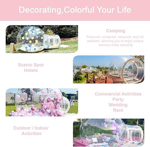 Miniatura 6 de Tienda de campaña inflable de burbujas transparente para exteriores, impermeable, domo, cabaña de campamento, casa de burbujas de PVC de grado