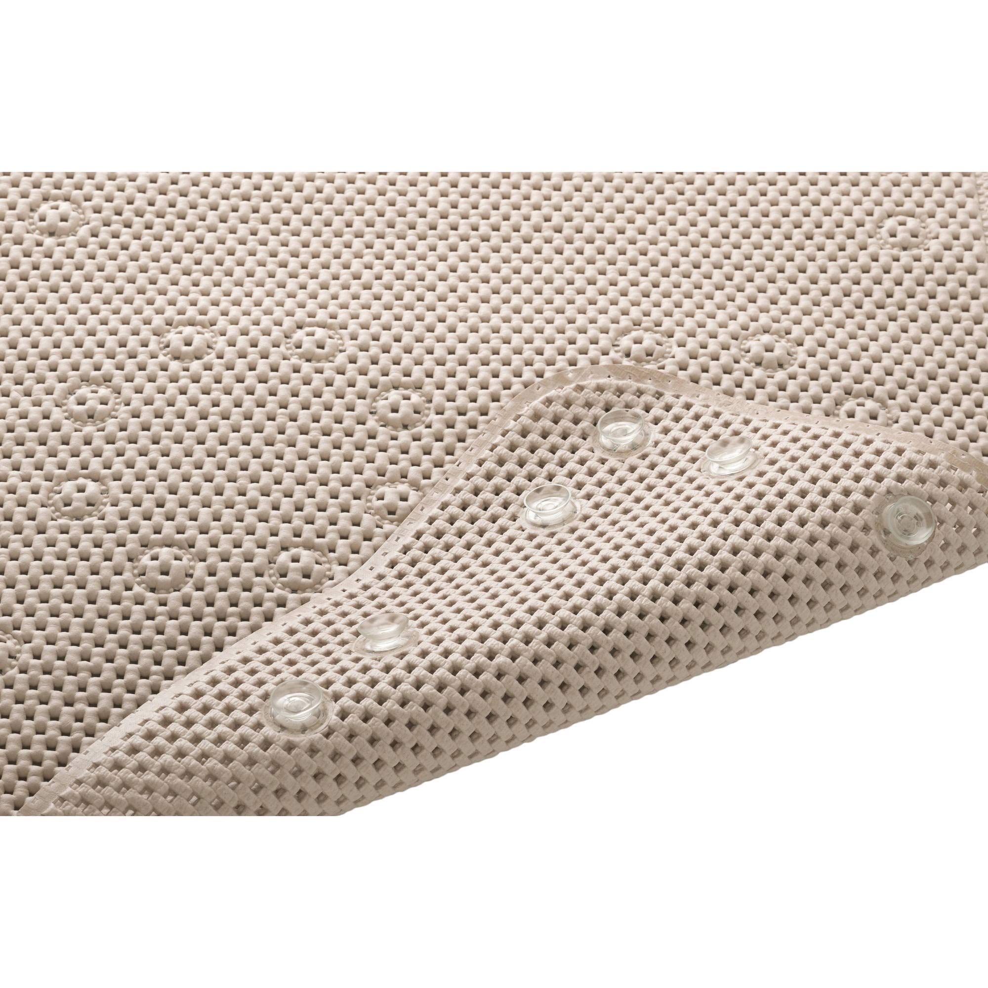 Mainstays 17 In. x 36 In. Cushioned Bathtub Mat, Assorted Colors, Taupe