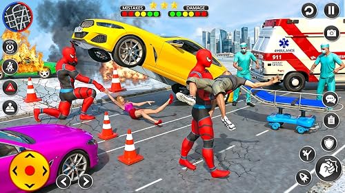 Spider Hero Games Rope Hero Man A Rescue Mission Game Rescue in the City – vue 5