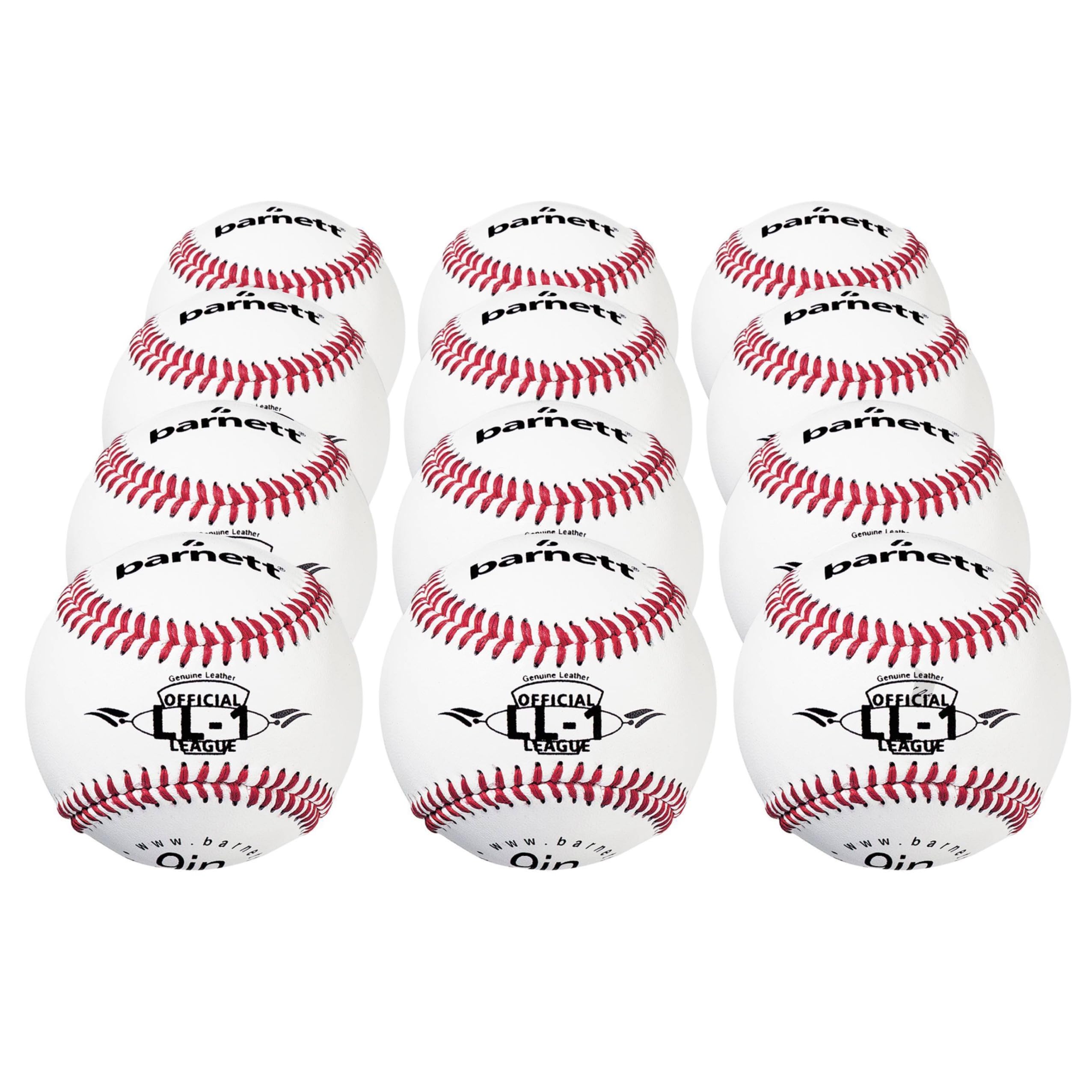 BARNETT LL-1 Pallina da Baseball competizione/allenamento, 9'', Bianco, 2 pezzi