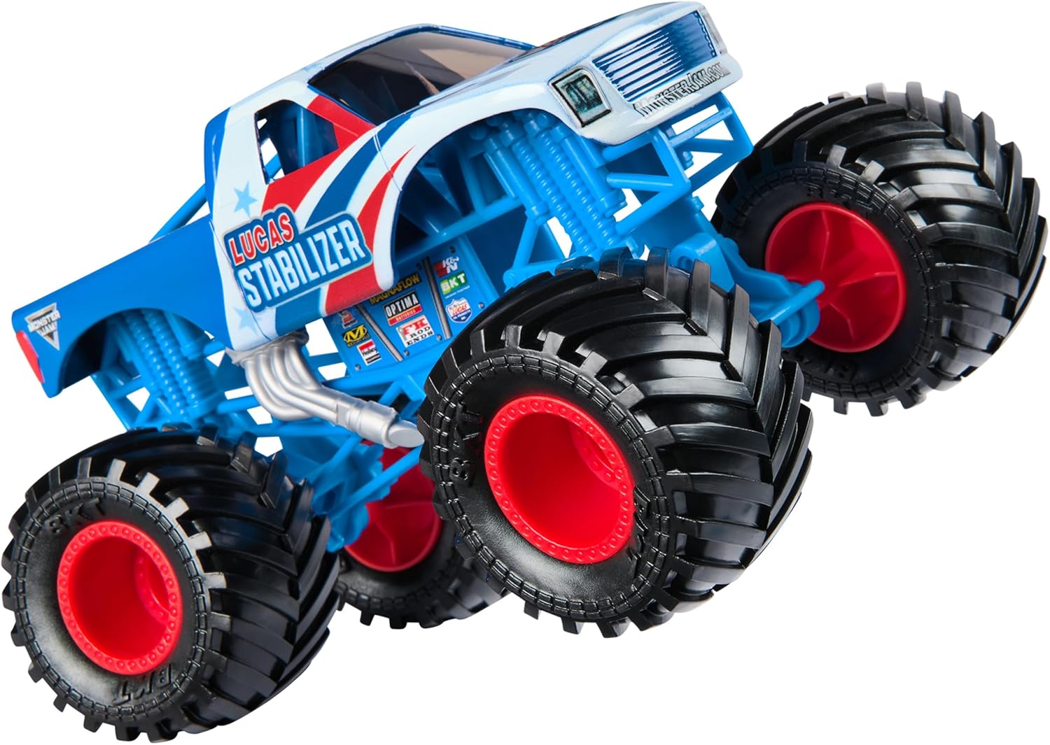 Monster Jam, Official Lucas Stabilizer Monster Truck, Collector Die-Cast Vehicle, 1:24 Scale, Kids Toys for Boys and Girls Ages 3 and up